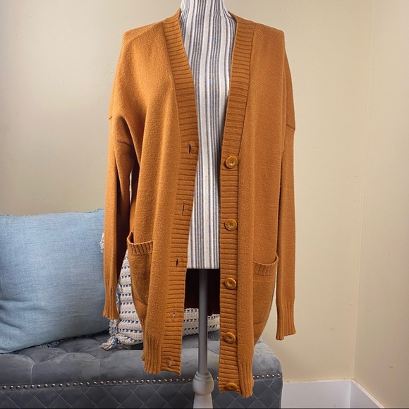 Cyrus Sweaters | New! Cyrus Comfy Butterscotch Open Front Long Cardigan Sweater Sz M | Color: Gold/Orange | Size: M | Lunaboho's Closet